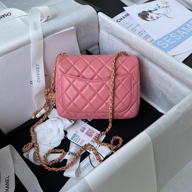 2022 CC original lambskin small flap bag AS1786 pink