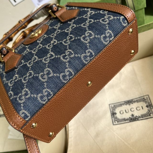 2022 GG original denim diana mini tote bag 655661 blue