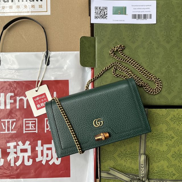 GG original calfskin diana mini bag 696817 green