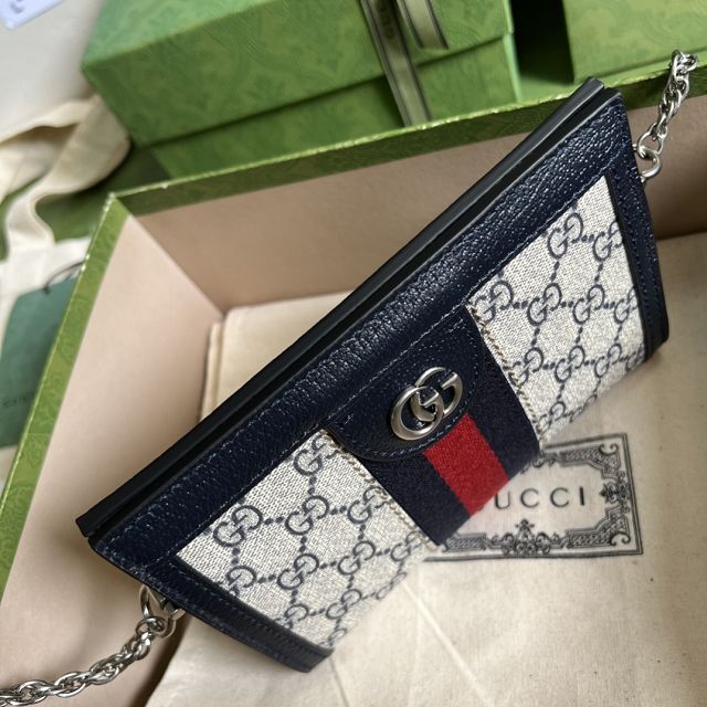 GG original canvas ophidia mini shoulder bag 602676 navy blue