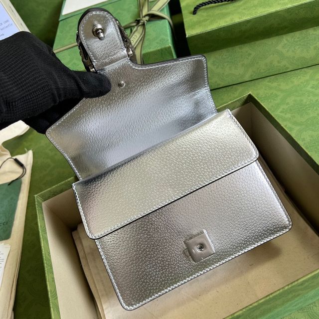 GG original calfskin dionysus mini shoulder bag 421970 silver