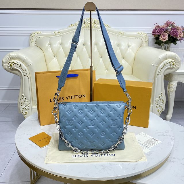 2023 Louis vuitton original lambskin coussin pm bag M57699 blue