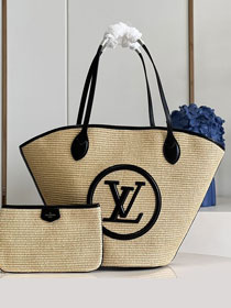 Louis vuitton raffia saint jacques beach bag M59808 black