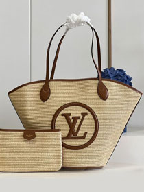 Louis vuitton raffia saint jacques beach bag M59963 caramel