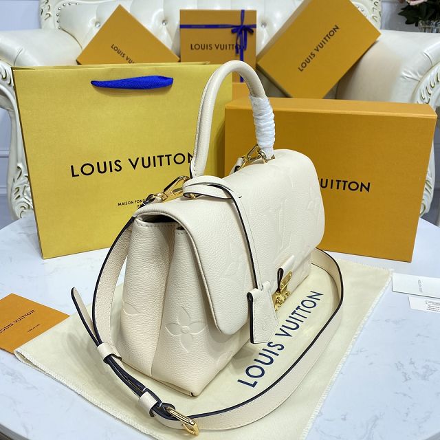 Louis vuitton original calfskin madeleine MM handbag M45976 white