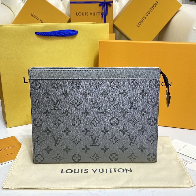 Louis vuitton calfskin pochette voyage M30840 grey