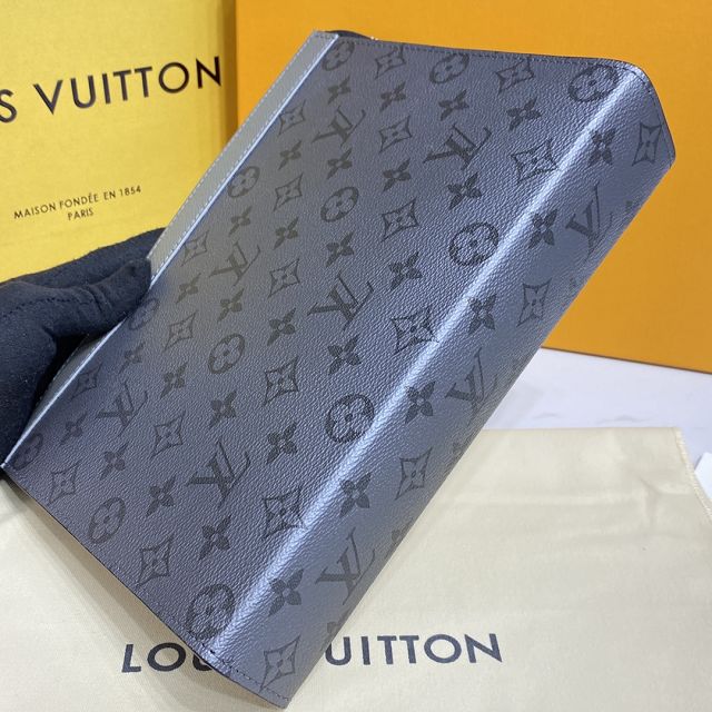 Louis vuitton calfskin pochette voyage M30840 grey