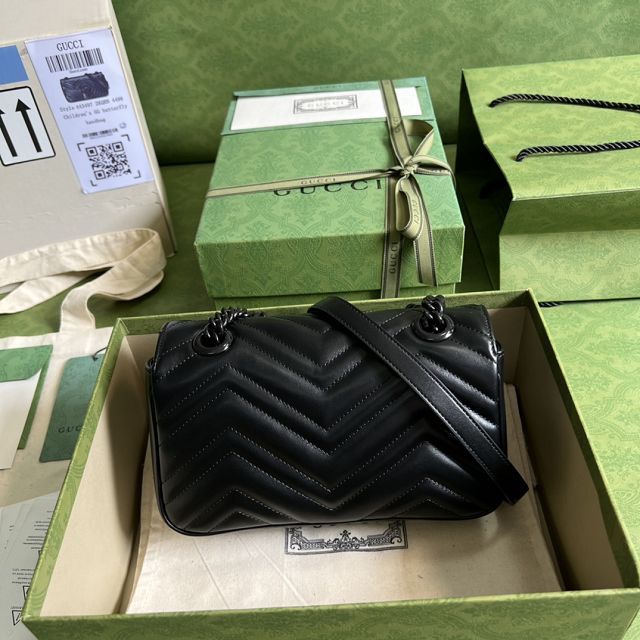 2022 GG original calfskin marmont mini bag 446744 black