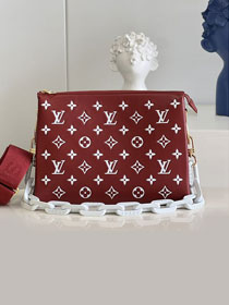 2023 Louis vuitton original lambskin coussin pm bag M59275 brick red