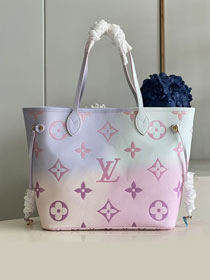 Louis vuitton original monogram canvas neverfull mm m46077 pink