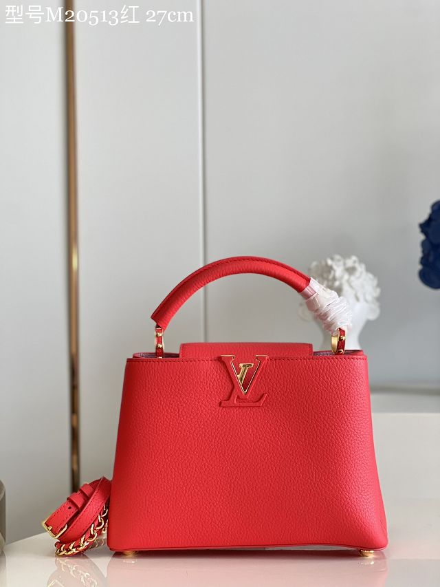 Louis vuitton original calfskin capucines BB handbag M59653 red