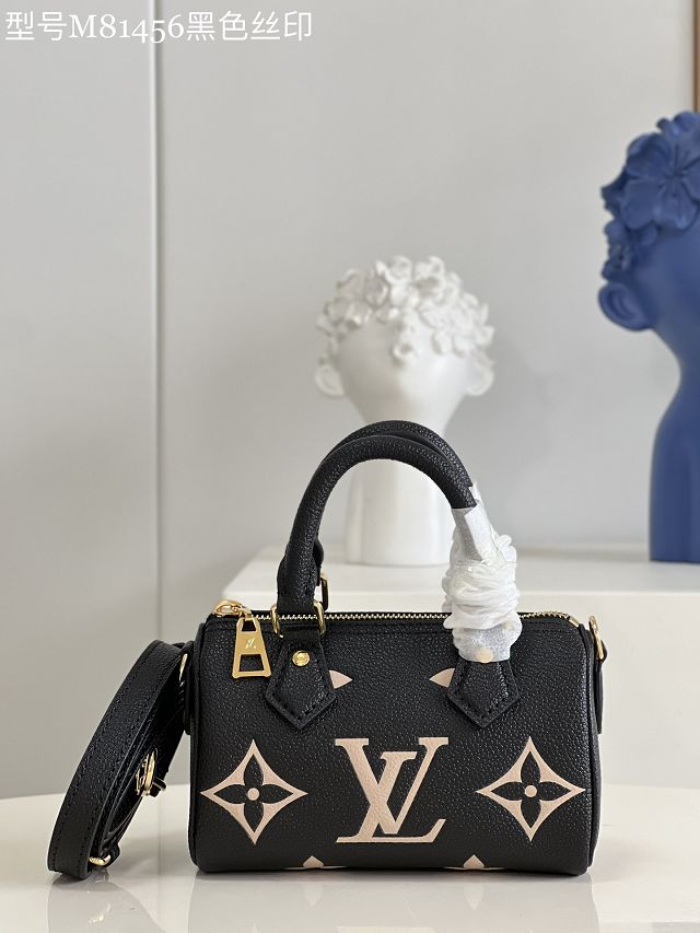 Louis vuitton original calfskin nano speedy M81456 black