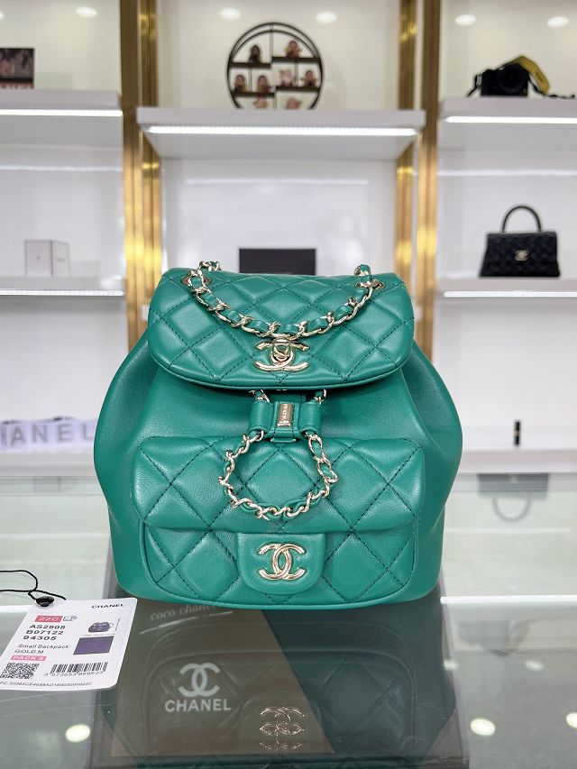 CC original lambskin mini backpack AS2908 green