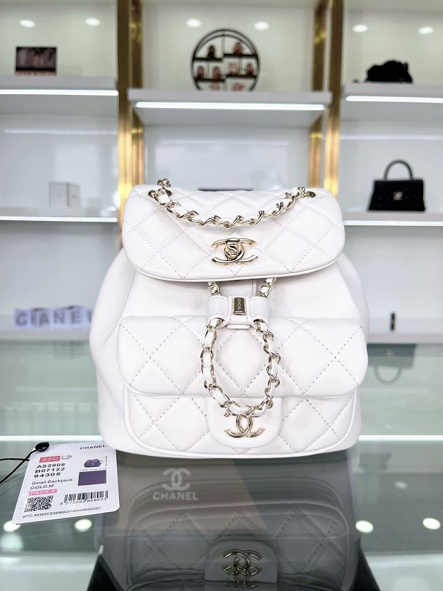 CC original lambskin mini backpack AS2908 white