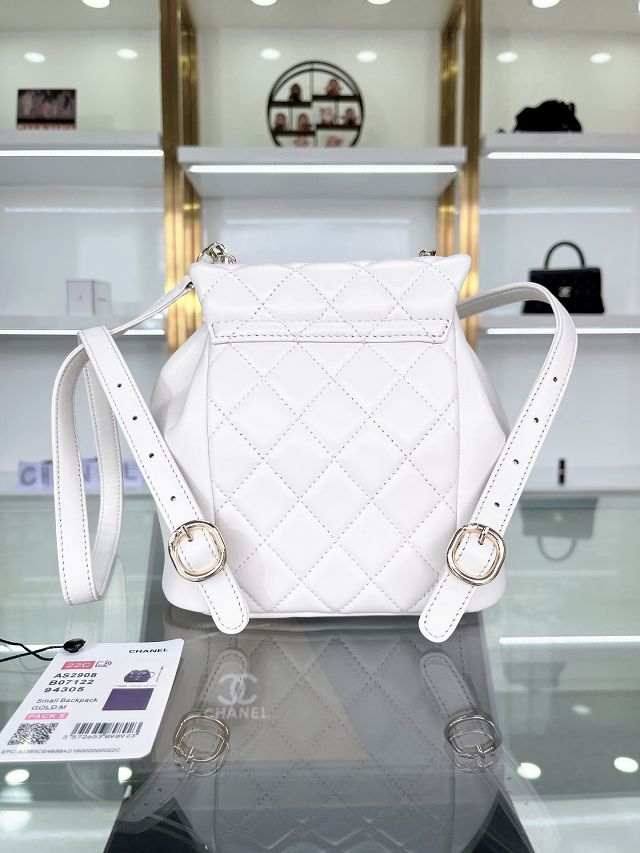 CC original lambskin mini backpack AS2908 white