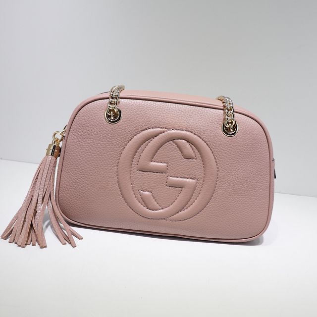 GG original calfskin chain shoulder bag 308983 light pink