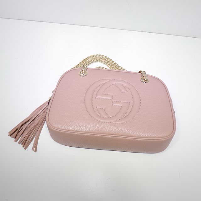 GG original calfskin chain shoulder bag 308983 light pink