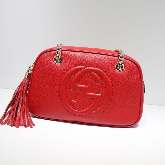 GG original calfskin chain shoulder bag 308983 red