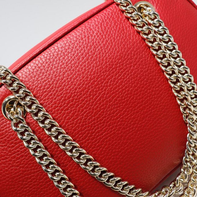 GG original calfskin chain shoulder bag 308983 red