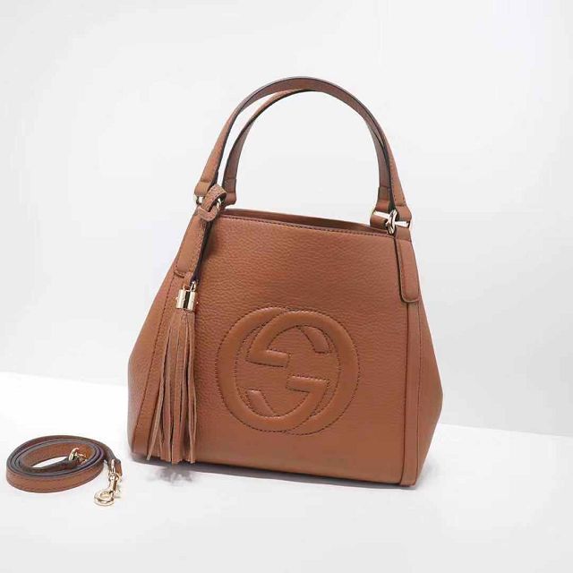 GG original calfskin small tote bag 336751 brown