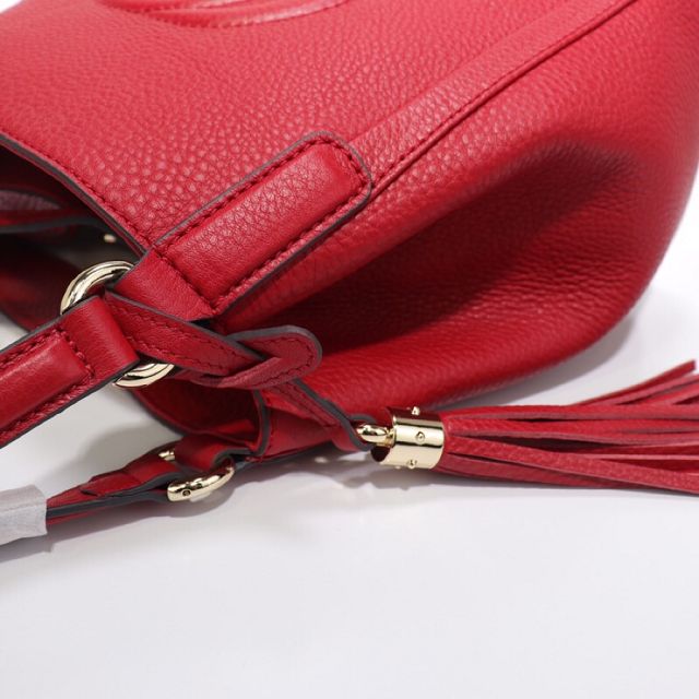 GG original calfskin small tote bag 336751 red