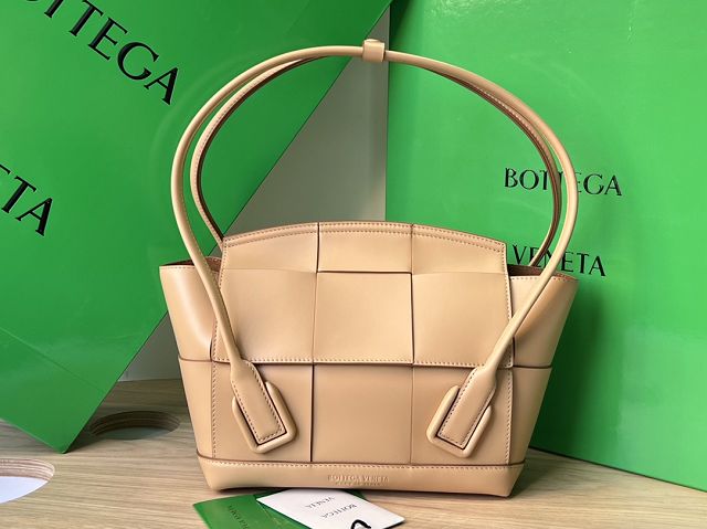 BV original smooth calfskin small arco 33 bag 575943 almond