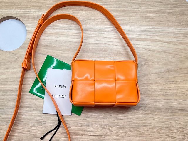 BV original aged calfskin mini cassette bag 667048 orange