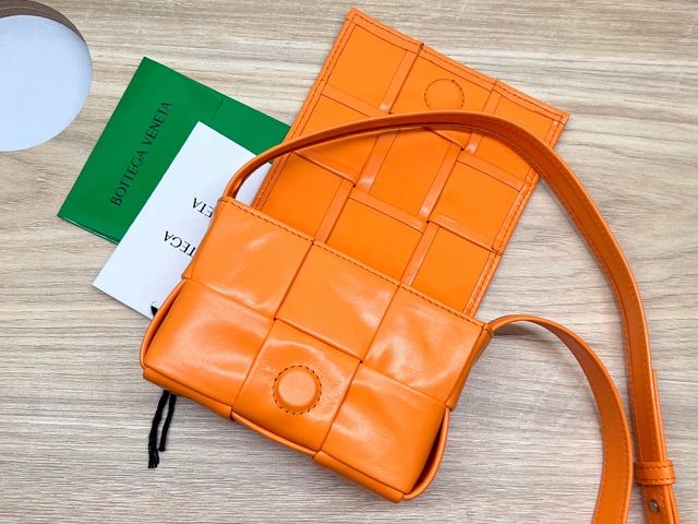 BV original aged calfskin mini cassette bag 667048 orange