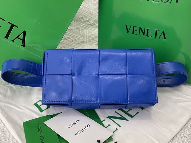 BV original calfskin cassette belt bag 651053 blue