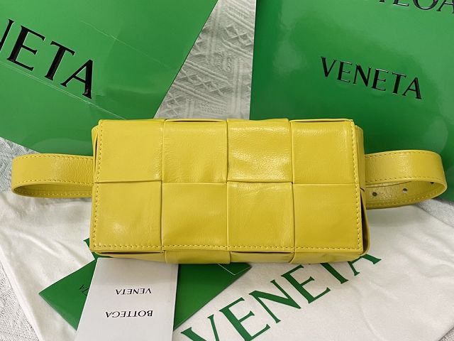 BV original calfskin cassette belt bag 651053 yellow