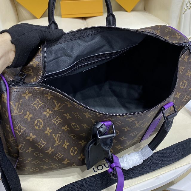 Louis vuitton original monogram canvas keepall 50 M46257 purple