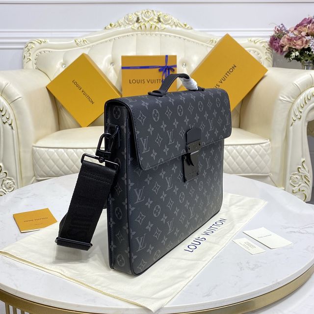 Louis vuitton original monogram eclipse S-Lock briefcase M20836 black