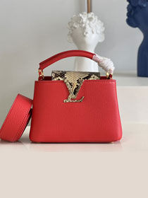 Louis vuitton original calfskin capucines mini handbag M55986 red