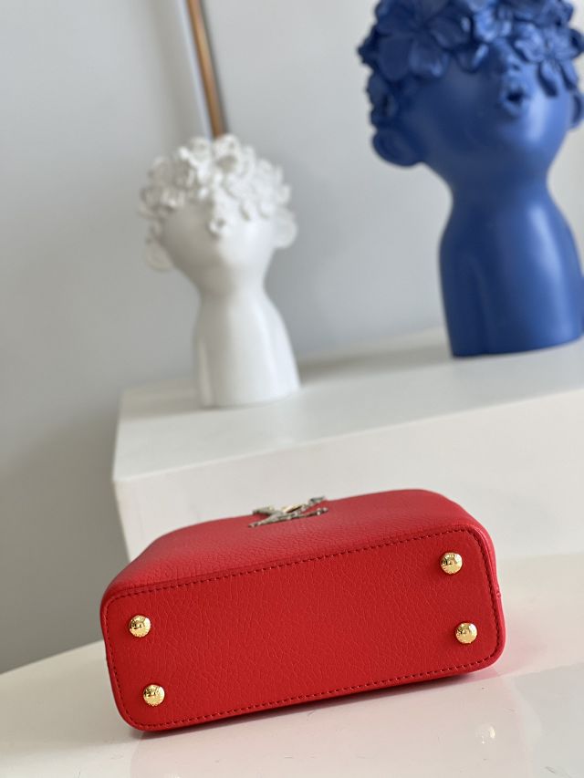 Louis vuitton original calfskin capucines mini handbag M55986 red