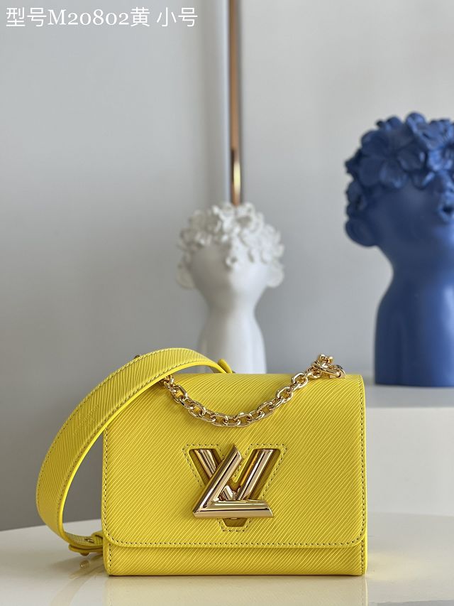 Louis vuitton original epi leather twist pm M20802 yellow