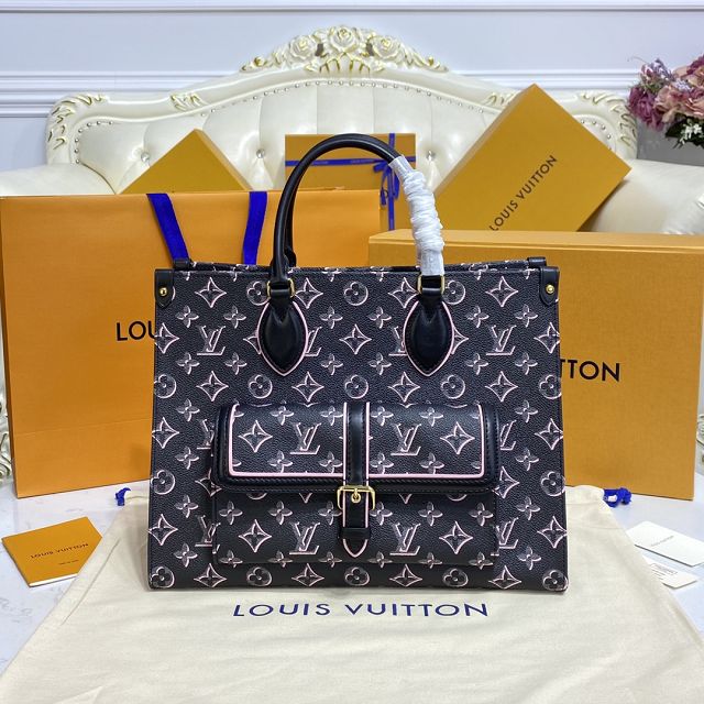 Louis vuitton original coated canvas onthego mm M46154 black