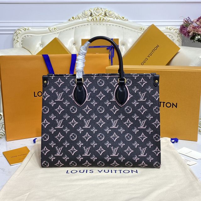 Louis vuitton original coated canvas onthego mm M46154 black