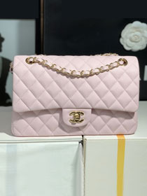 CC original grained calfskin medium flap bag A01112 light pink