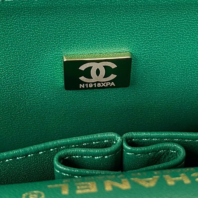 CC original lambskin medium flap bag A01112 green