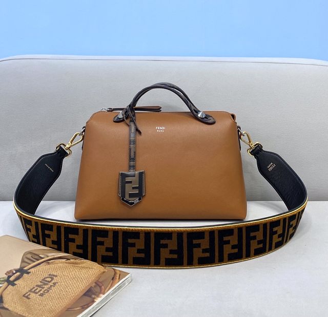 Fendi original calfskin medium by the way boston bag 8BL146 brown