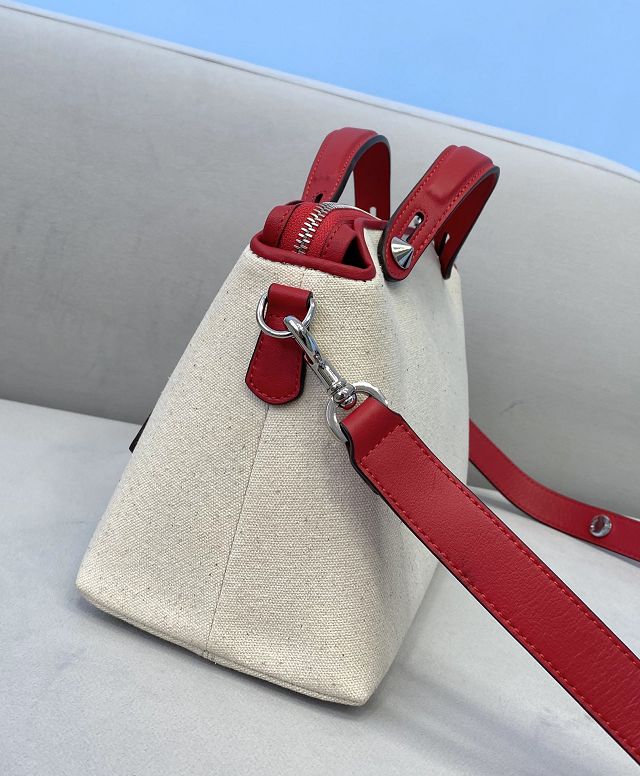 Fendi original canvas medium by the way boston bag 8BL146 red