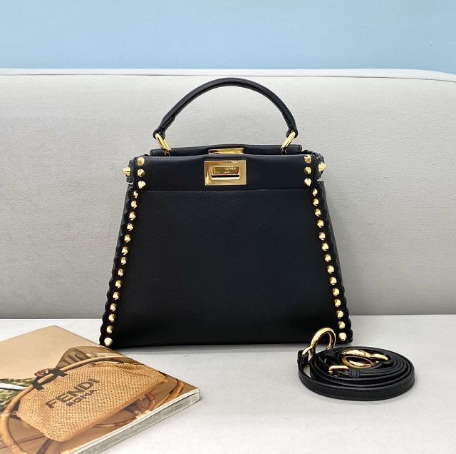 Fendi original calfskin small peekaboo bag 8BN244 black