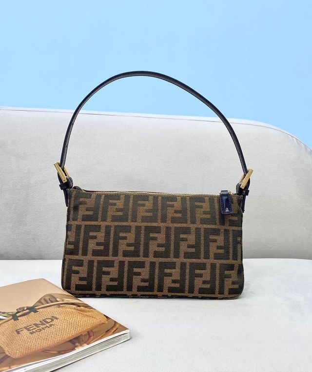 Fendi original fabric medium shoulder bag 8BR298 brown