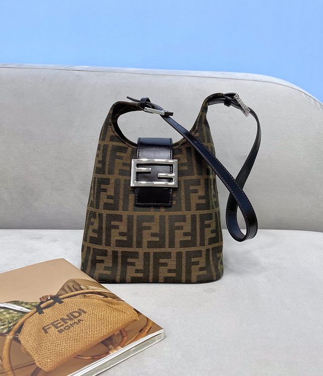 Fendi original fabric medium shoulder bag 8BR327 brown