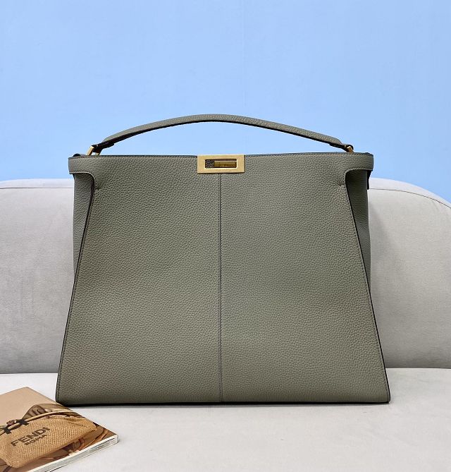 Fendi original calfskin large peekaboo Iseeu tote 7VA528 dark green