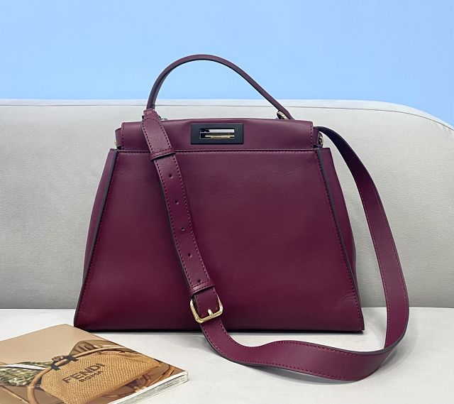 Fendi original calfskin medium peekaboo bag 8BN240 burgundy