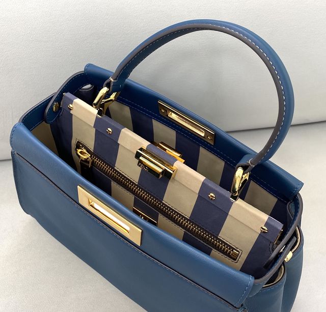 Fendi original calfskin medium peekaboo bag 8BN240 navy blue