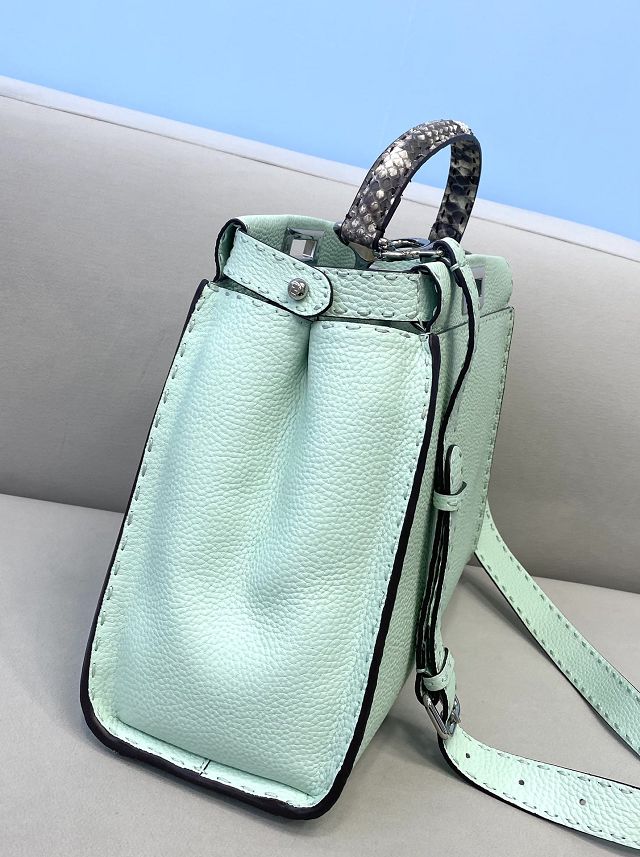 Fendi original grained calfskin medium peekaboo bag 8BN240-3 light green