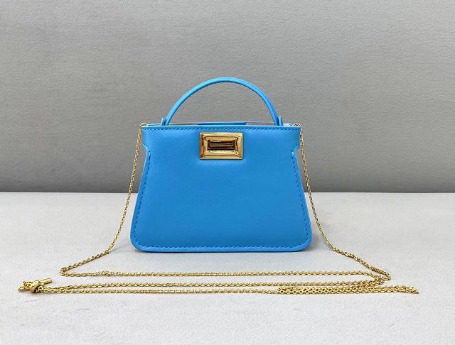 Fendi original calfskin micro peekaboo IseeU bag 8BN225 blue