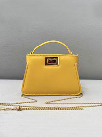 Fendi original calfskin micro peekaboo IseeU bag 8BN225 yellow